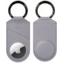 Valenta Snap Apple AirTag Hoesje Echt Leer Sleutelhanger - Paars