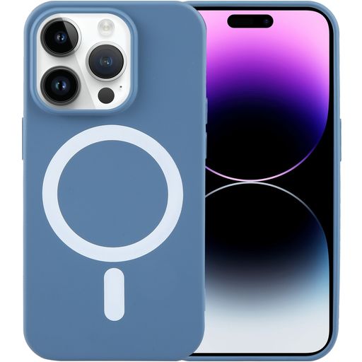 Mobigear Rubber Touch iPhone 15 Pro Siliconen MagSafe Hoesje Backcover - Blauw