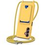 Mobigear Lanyard Card Samsung Galaxy S24 FE Siliconen Hoesje met koord en Pasjeshouder - Geel