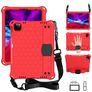 Mobigear HexStrap iPad Air 4 (2020) Hoes Hard Kunststof,EVA Schuim Backcover + Stylus Houder + Schouderband + Standaard - Rood