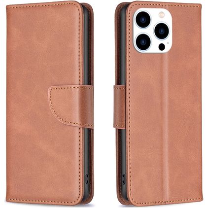 Mobigear Excellent iPhone 15 Pro Hoesje Bookcase Portemonnee - Bruin