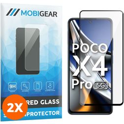 Mobigear Premium POCO X4 Pro 5G Glazen Screenprotector - Case Friendly - Zwart (2-Pack)