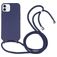 Mobigear Lanyard iPhone 16 Siliconen Hoesje met koord - Donkerblauw