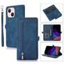 Mobigear Zipper iPhone 14 Plus Hoesje Bookcase Portemonnee - Blauw