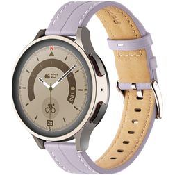 Mobigear Stitched Leren Smartwatch Bandje Gespsluiting - 22 mm - Paars
