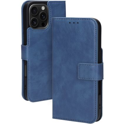 Mobiparts Classic Wallet MagSafe iPhone 16 Pro Max Hoesje Bookcase Portemonnee - Steel Blue