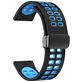 Mobigear Sport Plus Mag Siliconen Smartwatch Bandje Magneetsluiting - Universeel 22 mm connector - Zwart / Blauw
