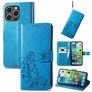 Mobigear Clover iPhone 15 Pro Hoesje Bookcase Portemonnee - Blauw