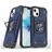 Mobigear Armor Ring iPhone 13 Hoesje Hardcase Backcover Shockproof met Ringhouder - Blauw