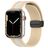 Mobigear Stripe Mag Siliconen Apple Watch Bandje Magneetsluiting - 42/41/40/38 mm - Wit / Beige