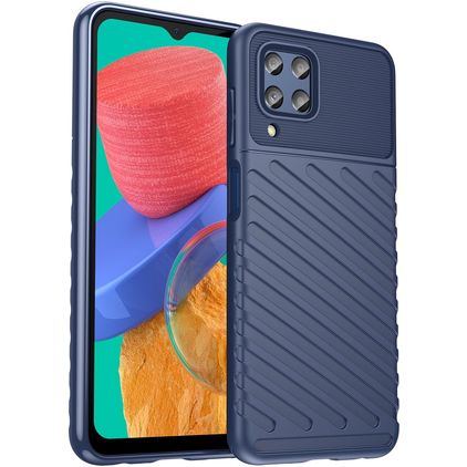 Mobigear Groove Samsung Galaxy M33 Hoesje Flexibel TPU Backcover - Blauw