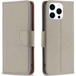 Mobigear Excellent iPhone 16 Pro Max Hoesje Bookcase Portemonnee - Grijs