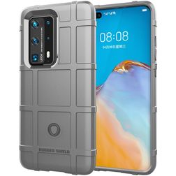 Mobigear Rugged Shield Huawei P40 Pro Plus Hoesje Flexibel TPU Backcover Shockproof - Grijs