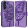 Mobigear Flowers Samsung Galaxy A17 Hoesje Bookcase Portemonnee - Paars