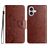 Mobigear Flowers iPhone 16 Hoesje Bookcase Portemonnee - Bruin
