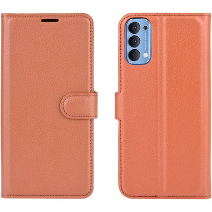 Mobigear Classic OPPO Reno 4 Hoesje Bookcase Portemonnee - Bruin