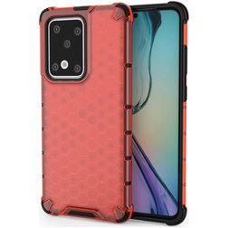 Mobigear Honeycomb Huawei P40 Pro Hoesje Hardcase Backcover Shockproof - Rood