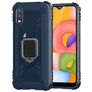 Mobigear Armor Ring Samsung Galaxy A01 Hoesje Flexibel TPU Backcover Shockproof met Ringhouder - Blauw