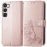 Mobigear Clover Samsung Galaxy A54 Hoesje Bookcase Portemonnee - Roségoud