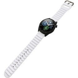 Mobigear Bumpy Siliconen Smartwatch Bandje Gespsluiting - Universeel 22 mm connector - Wit