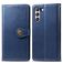 Mobigear Snap Button Samsung Galaxy S21 FE Hoesje Bookcase Portemonnee - Blauw