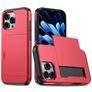 Mobigear Card iPhone 16 Pro Max Hoesje Hardcase Backcover Shockproof met Pasjeshouder - Rood