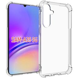 Mobigear Cushion Doorzichtig Samsung Galaxy A35 Hoesje Flexibel TPU Backcover Shockproof - Transparant