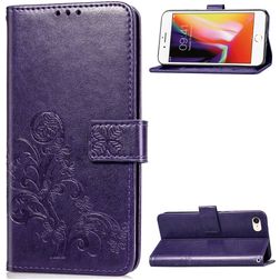 Mobigear Clover iPhone 7 Hoesje Bookcase Portemonnee - Paars