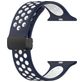 Mobigear Sport Plus Mag Siliconen Apple Watch Bandje Magneetsluiting - 42/41/40/38 mm - Wit / Marineblauw