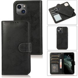 Mobigear Wallet iPhone 15 Hoesje Uitneembare 2in1 Bookcase Portemonnee - Zwart