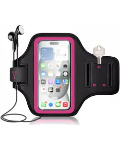 Mobigear Go Active Telefoonhouder Hardlopen Neopreen Sport Hoesje Sportarmband - Medium - Roze