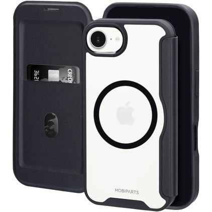 Mobiparts Shield Line iPhone 16e MagSafe Hoesje Bookcase - Zwart