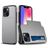 Mobigear Card iPhone 15 Hoesje Hardcase Backcover Shockproof met Pasjeshouder - Grijs