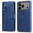 Mobigear Zipper iPhone 17 Pro Max Hoesje Bookcase Portemonnee - Blauw