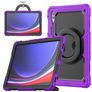 Mobigear RingGuard Samsung Galaxy Tab S10 Ultra Hoes Hard Kunststof,Siliconen Backcover + Stylus Houder + Schouderband + Standaard - Paars