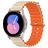 Mobigear Ocean Siliconen Smartwatch Bandje Gespsluiting - Universeel 20 mm aansluiting - Oranje / Sterrenlicht