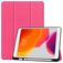 Mobigear Tri-Fold Gel iPad 9 (2021) Hoes TPU,Kunstleer Bookcase + Stylus Houder - Magenta