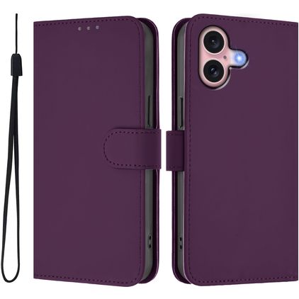 Mobigear Urban Wallet iPhone 16 Hoesje Bookcase Portemonnee - Paars