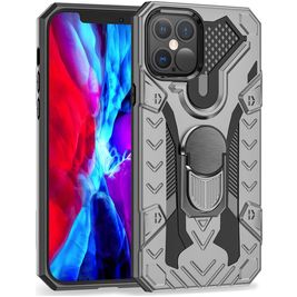 Mobigear Armor Ring iPhone 12 Pro Max Hoesje Hardcase Backcover Shockproof met Ringhouder - Grijs