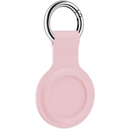Mobigear Ring Apple AirTag Hoesje Flexibel Siliconen Sleutelhanger - Roze