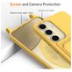 Mobigear Integrated Card Bag Solid Color Liquid Samsung Galaxy A35 Siliconen Hoesje met koord en Pasjeshouder - Geel