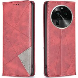 Mobigear Rhombus Slim OPPO Find X6 Pro Hoesje Bookcase - Rood