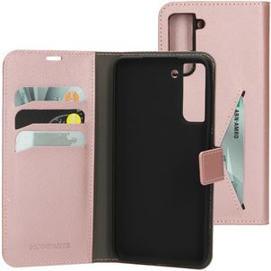 Mobiparts Classic Wallet Samsung Galaxy S21 FE Hoesje Bookcase Portemonnee - Roze