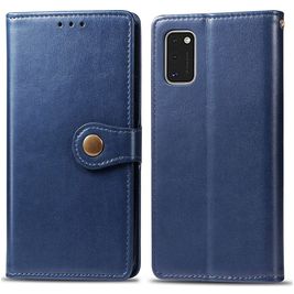 Mobigear Snap Button Samsung Galaxy A41 Hoesje Bookcase Portemonnee - Blauw
