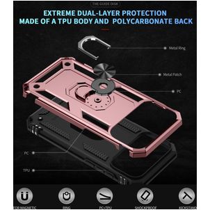 Mobigear Armor Ring iPhone 17 Pro Max Hoesje Hardcase Backcover Shockproof met Ringhouder - Roségoud