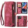 Caseme 008 iPhone 15 Hoesje Uitneembare 2in1 Bookcase Portemonnee - Rood