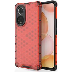 Mobigear Honeycomb HONOR 50 Hoesje Hardcase Backcover Shockproof - Rood