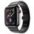 Mobigear Madrid Stalen Apple Watch Bandje Vouwsluiting - 49/46/45/44 mm - Zwart