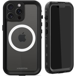 Mobilize Waterproof iPhone 15 Pro Max Waterdicht MagSafe Hoesje Hardcase Backcover - Zwart