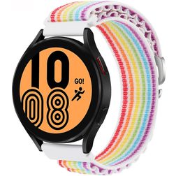 Mobigear Alpine Nylon Smartwatch Bandje Gespsluiting - Universeel 20 mm aansluiting - Rainbow